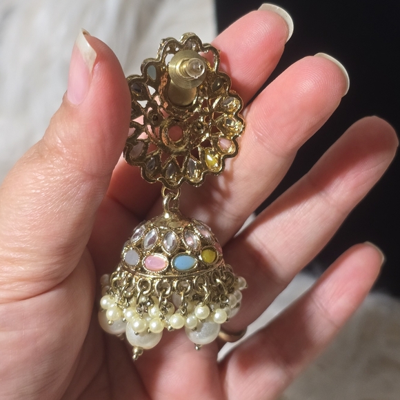 Traditional Desi Bollywood Indian Pakistani necklace earrings tikka set - Picture 10 of 10